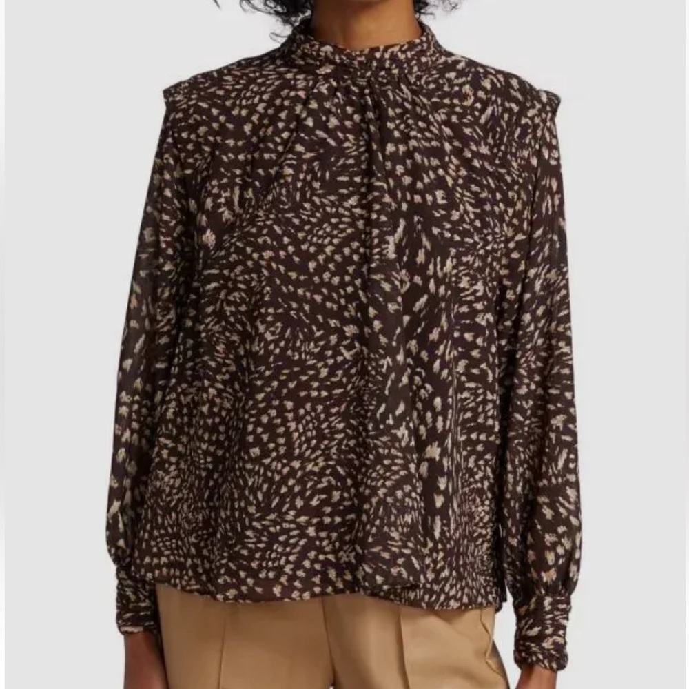 Jonathan Simkhai‎ Ramsey Blouse Chocolate Brown S